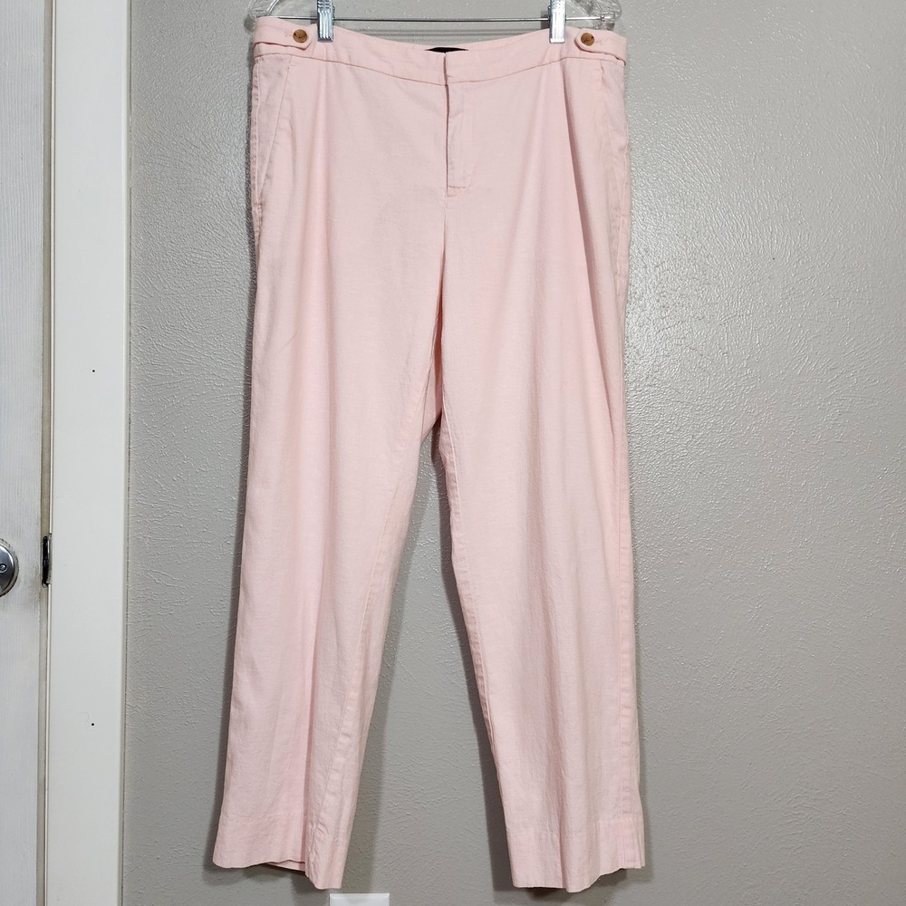 Banana Republic Pants Women's Size 12 Avery‎ Pink Blush Linen Blend